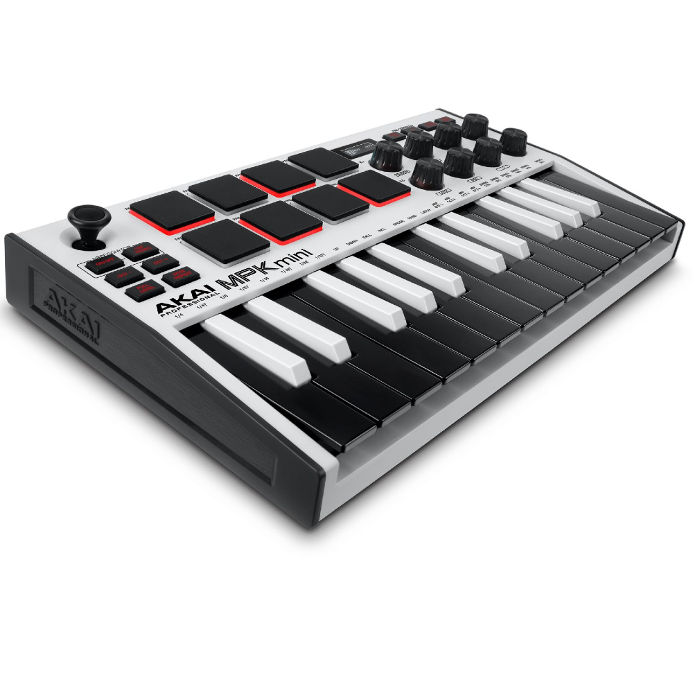 Akai Professional MPK Mini MK3 USB MIDI Compact Keyboard and Pad Controller (White)