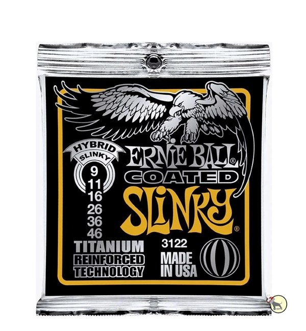 Ernie Ball 3122 Coated Hybrid Slinky Electric Guitar Strings (9-46)