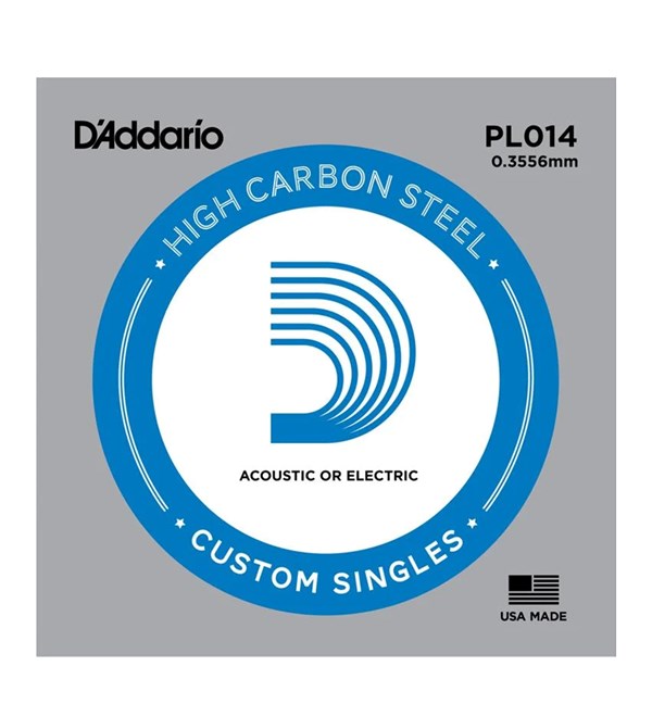 D'Addario PL014 Plain Steel .014 Acoustic/Electric Guitar String