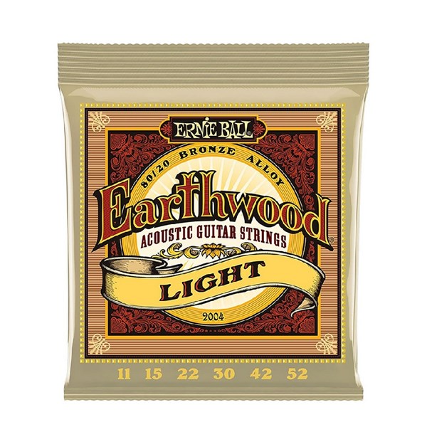 Ernie Ball 2004 Earthwood Light 80/20 Bronze Acoustic Guitar Strings (11-52) 