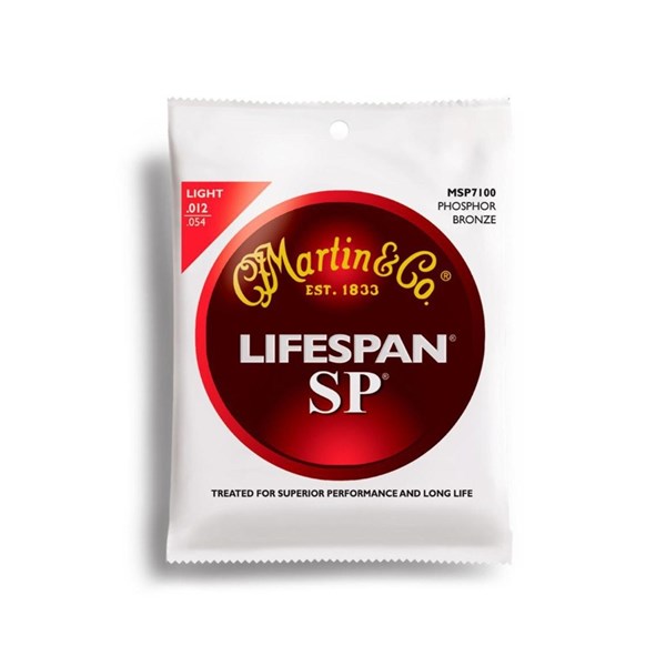 Martin & Co. MSP7100 SP Lifespan Phosphor Bronze Light Acoustic Guitar Strings