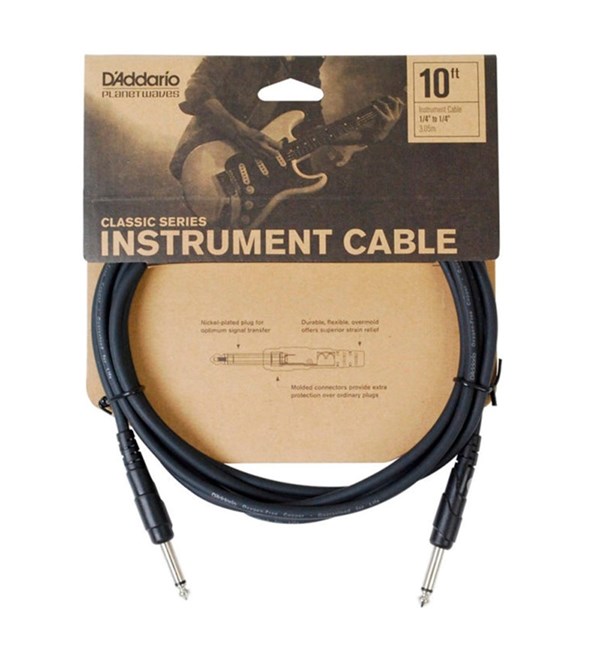 D'Addario PW-CGT-10 Classic Series Straight to Straight 10 Foot Instrument Cable