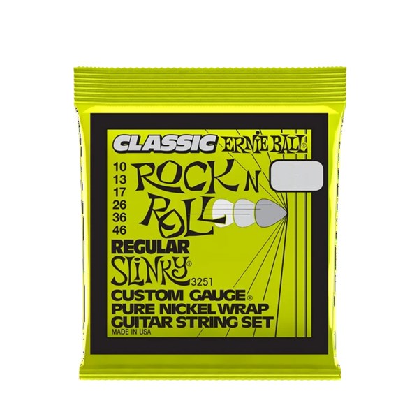 Ernie Ball 3251 Classic Regular Slinky Pure Nickel Electric Guitar Strings (10-46)