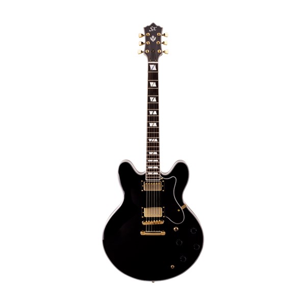 SX GG5/CUS/BK Semi Hollow Acoustic-Electric Guitar (Black)