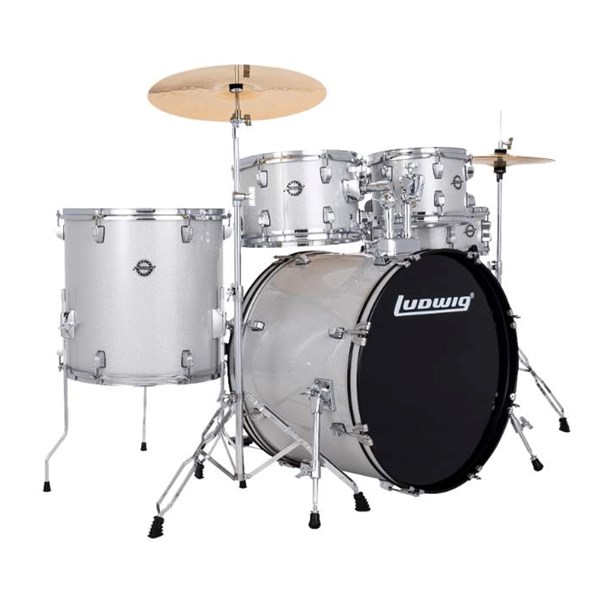 Ludwig LC19015DIR Accent Fuse 5-Piece Drum Set (Silver Sparkle)