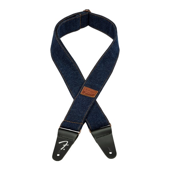 Fender Wrangler X  Fender Ripped Denim Guitar Strap (Dark Indigo)