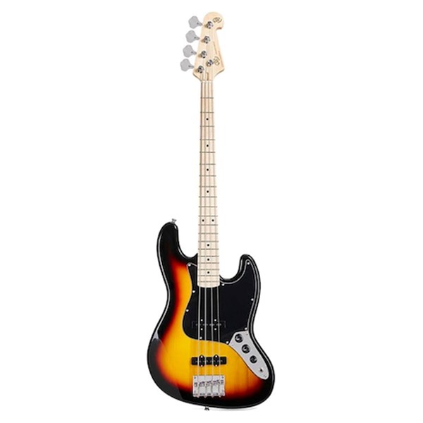 SX SBM1/3TS Jazz Bass Guitar with Bag (3 Tone Sunburst)