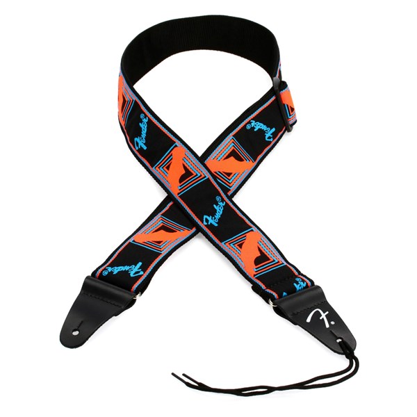 Fender Neon Monogrammed Guitar Strap (Blue / Orange)