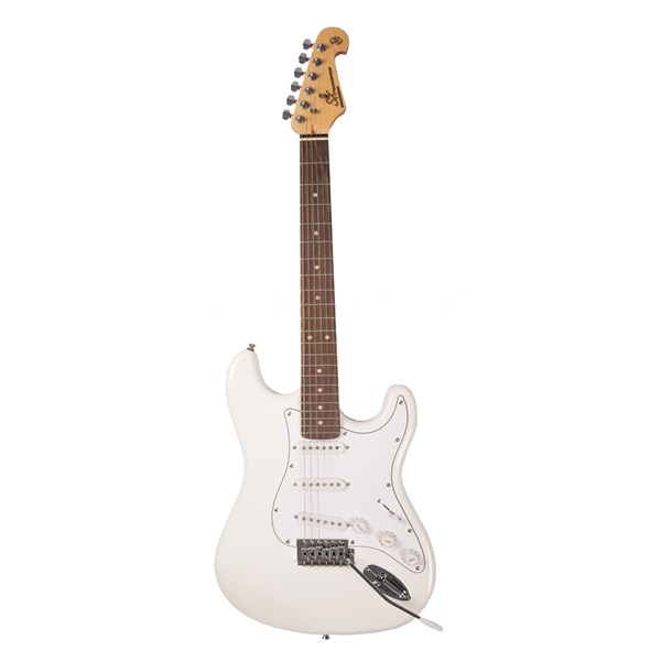 SX ED1-WT Stratocaster Electric Guitar with Bag (White)